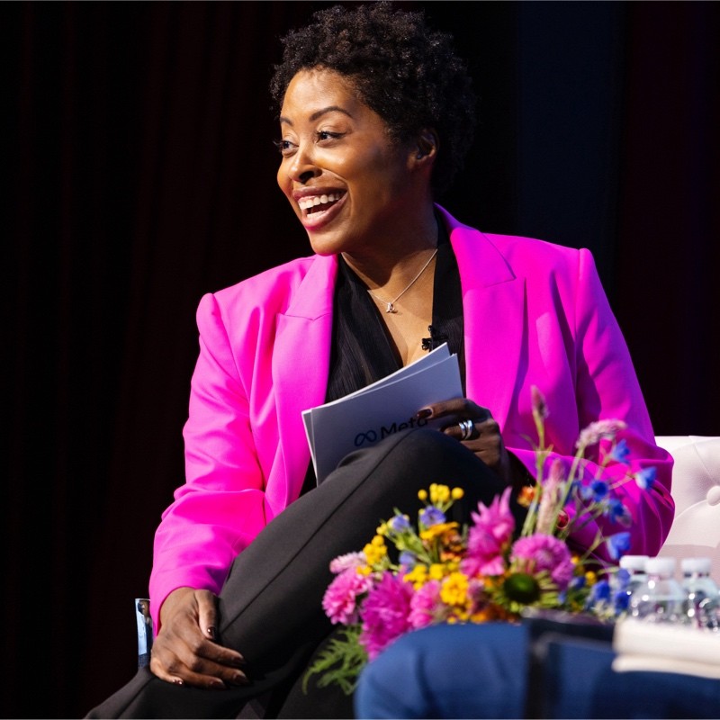 Edlynne Laryea speaking on stage